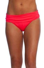 La Blanca X1710 Island Goddess Shirred Waist Hipster Bikini Bottom, Papaya, 4