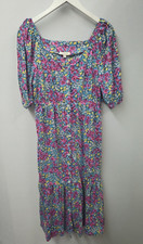 Monson Womens Floral Print Button Up Fit&Flare Ladies Dress Size M Uk 12 RRP �70