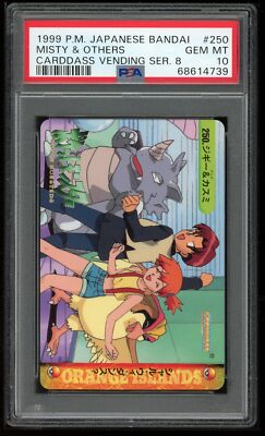 Pokemon Japanese Carddass 1999 250 Misty & Others Card PSA 10
