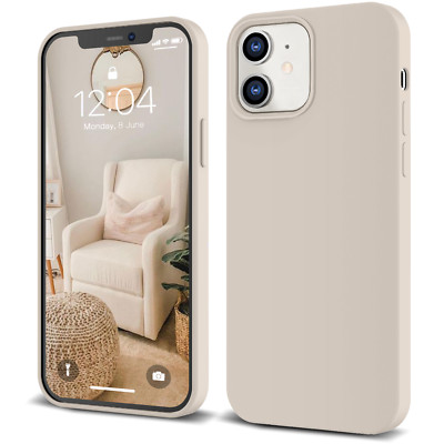 New iPhone 12 Mini Silicone Case Premium, Cream, Tan, Stone, Beige (5.4 )