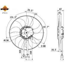 Ventilador, refrigeración del motor NRF 470111 para Audi A3 Sedán A3