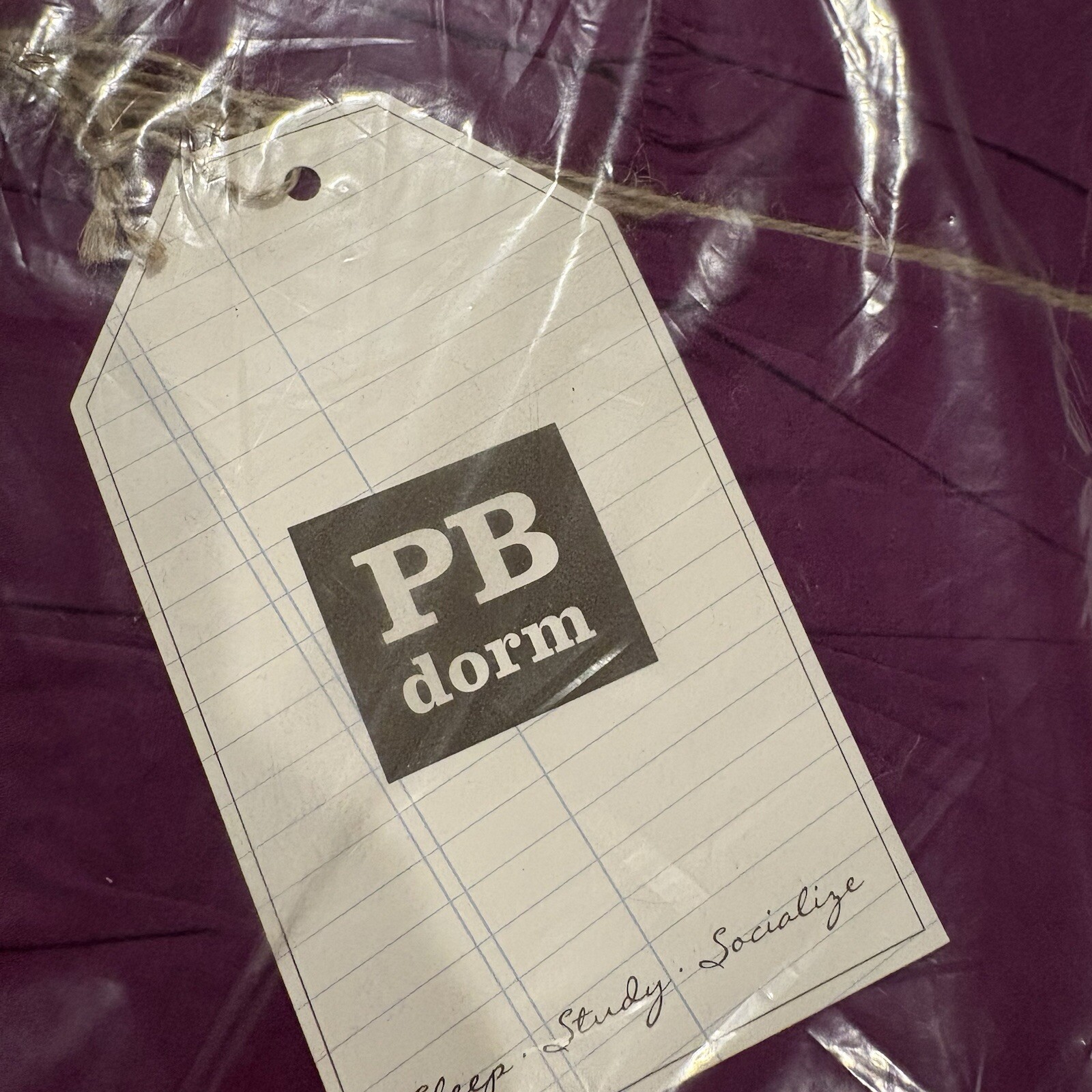 Pottery Barn Dorm Teen Plum Ruched Duvet Twin 100% Cotton