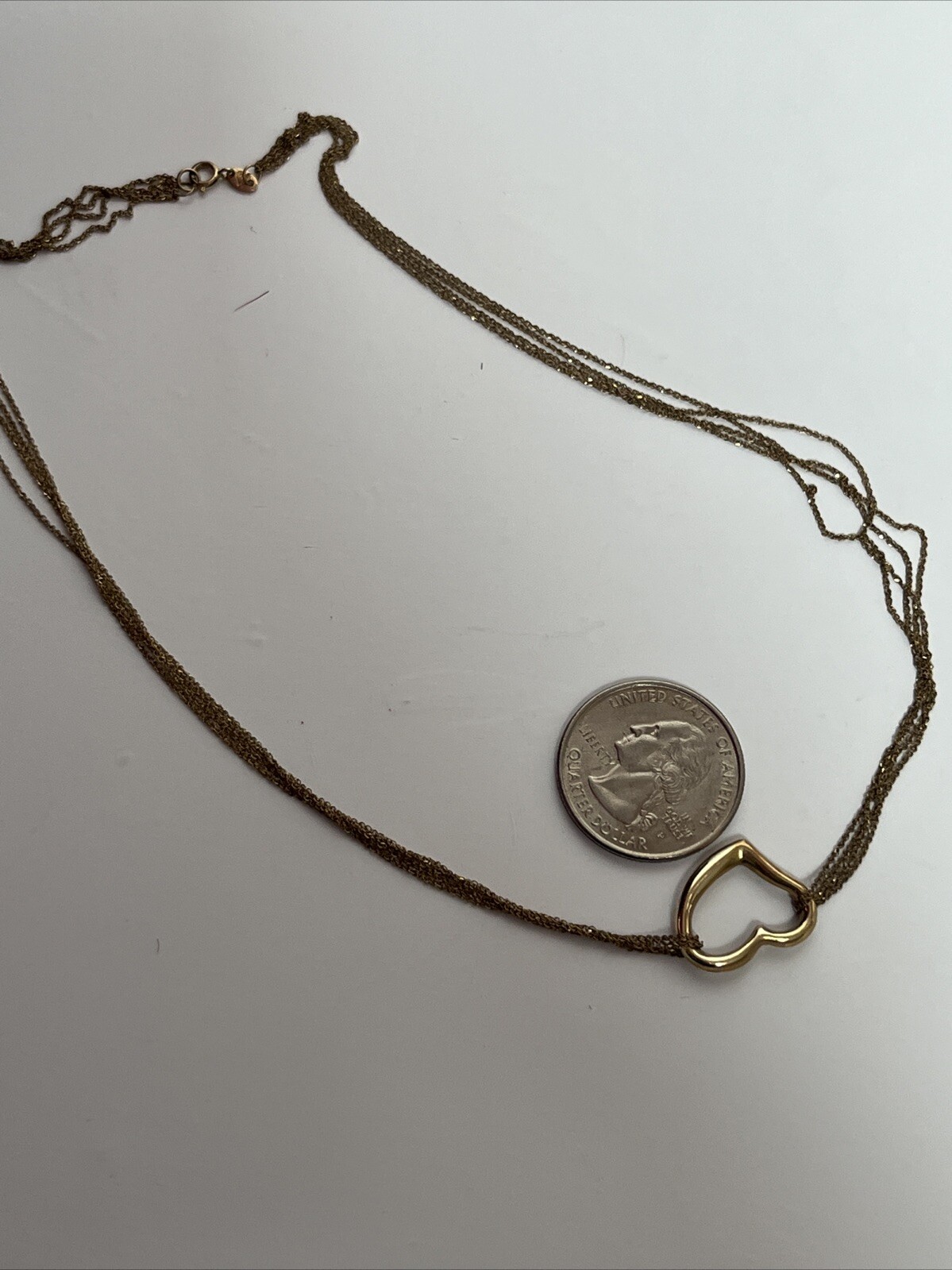 Real Gold Heart Necklace 16” - image 16