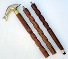 Vintage Style Nautical Brass Handle Designer Cane Antique Wooden Walking Stick
