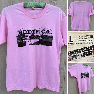 vintage Bodie Ca t shirt pink single stitch t shirt size L