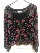Caroline Charles 16 Beaded & Embroidered Jacket/top **stunning**