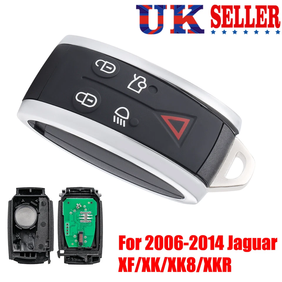 5 Button Replacement Remote Key Fob For Jaguar XF XK XK8 XKR 2006-2014 433MHz UK