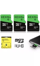 High Speed Memory Card 3 Pack 32GB Micro SDHC Class 10 UHS-I TF SD Card Green