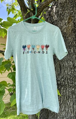 Handmade Vintage Trolls T-Shirt Friends Funny Gift Idea Bella Canvas Lounge Sz S