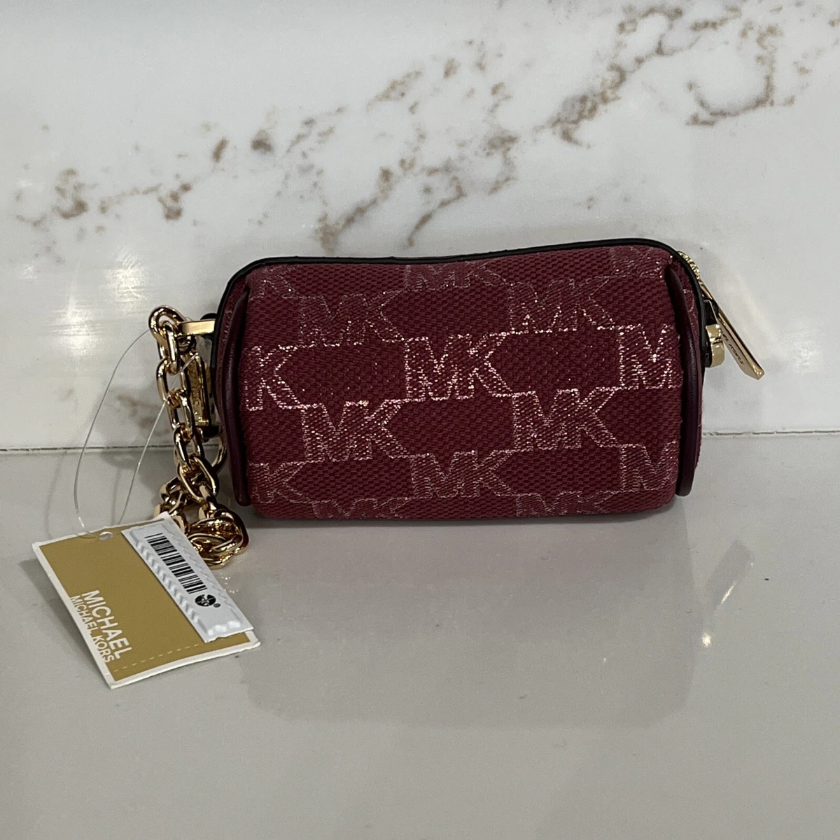 Michael Kors Zooey Medium Logo Jacquard Barrel Bag