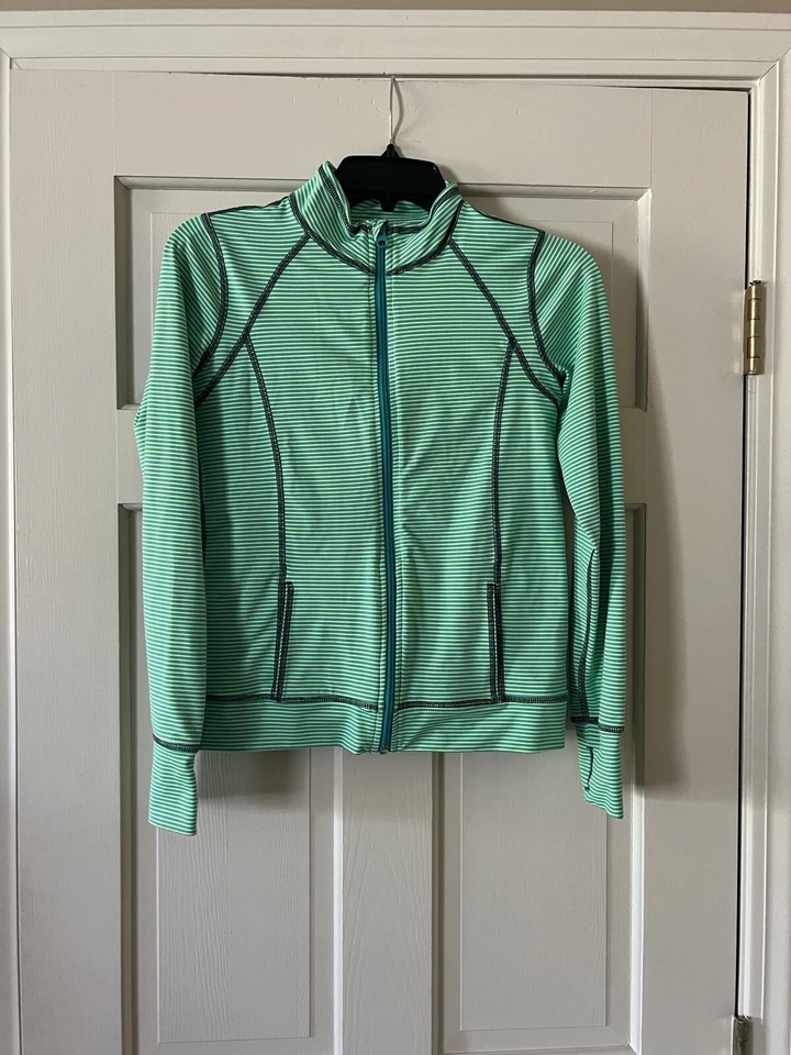 Jaqueta de corrida verde Z by Zella menina manga longa tamanho XL 14-16 desgaste atlético para pista - Imagem 2 de 4