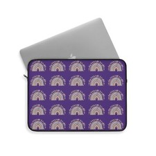 Faithful Rainbow Multi Laptop Sleeve in Purple
