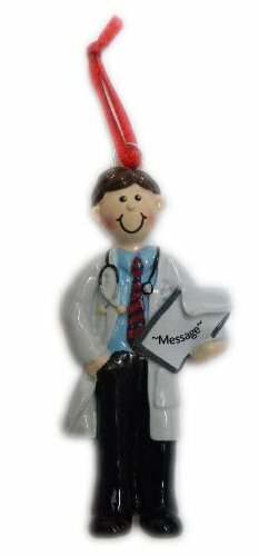 Doctor Man Brown Personalized Christmas Tree Ornament