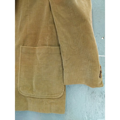 vtg Corduroy Blazer Sport Coat Suede Leathe Elbow Patch Olive Green Size 42L - Picture 5 of 11