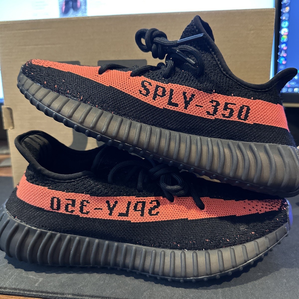 Size (UK 7) adidas Yeezy Boost 350 V2 Low Red Stripe