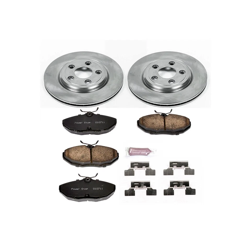 KOE1361 Powerstop Juego de 2 Ruedas Disco de Freno y Kits de Pastillas Traseras para Lincoln LS Jaguar Foto 4 de 4