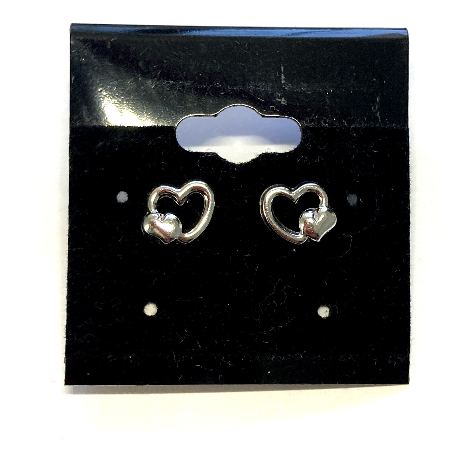 Artisan Tiny Open Heart Stud Earrings - image 2