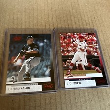 2004 Leaf PRESS PROOF Bartolo Colon #19 & JD Drew #183 Baseball Cards (h)