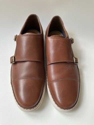 Florsheim Tan Leather Double Monk Strap Men's Casual Brown Shoes 13 M - Picture 2 of 9