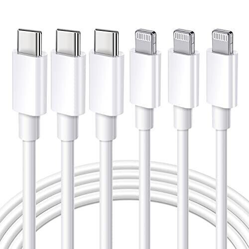 3X Anker USB C to Lightning Cable 1M Apple MFi-Certified for iPhone 13/12/11 NEW-image