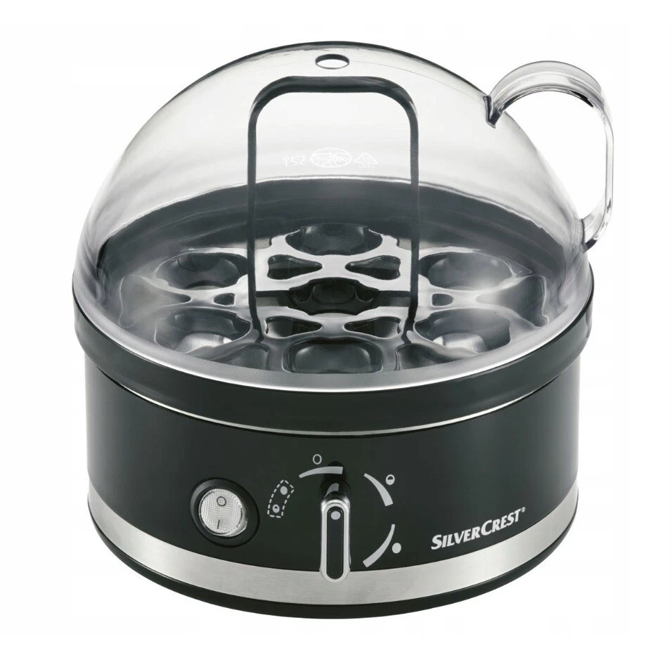 7- Egg Electric Cooker Stainless Steel with Poacher & Steamer