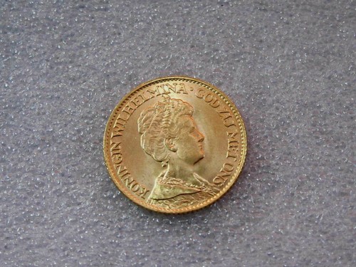 1917 Netherlands 10 gulden gold coin Wilhelmina Luster MS+++ - Picture 7 of 7
