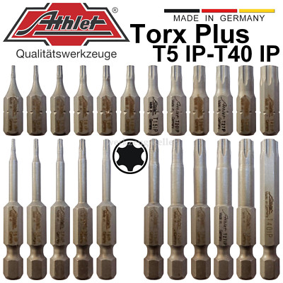 Athlet Torx Plus Bits T5 IP-T40 IP | in 25mm & 50mm Länge | Made in Germany 