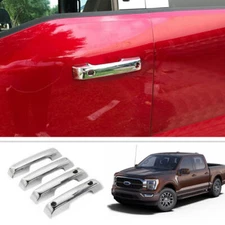 Fit For 2021-2022 Ford F150 F-150 ABS Chrome Exterior Door Handle Cover Trim 4P