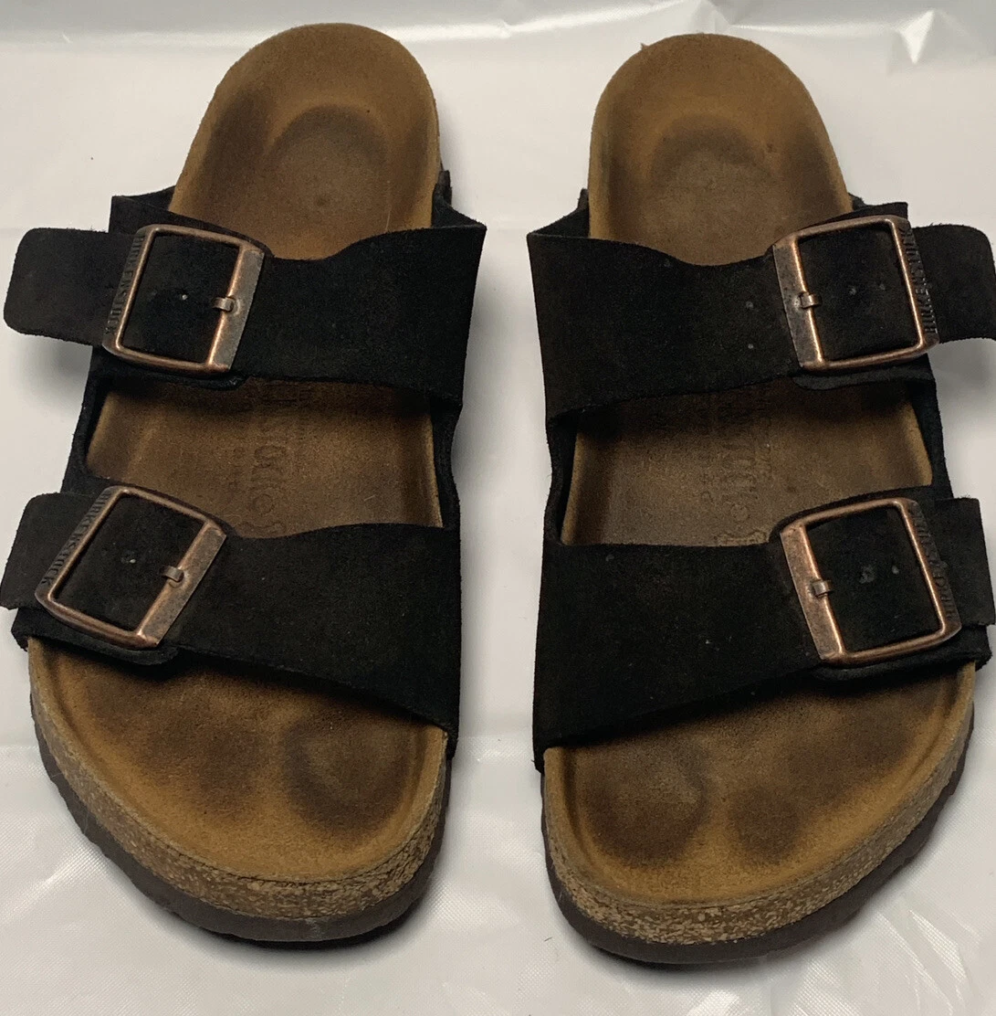 Birkenstock Arizona Soft footbed Mocha Suede Leather US 39 M W8 M6 Two straps
