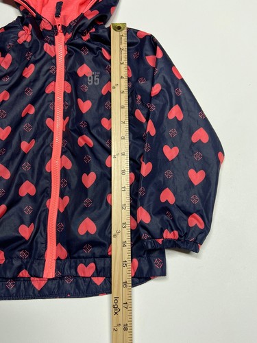 Osh Kosh B’gosh Girls 4T Spring Navy Pink Hearts Jacket Excellent Condition - Picture 6 of 11
