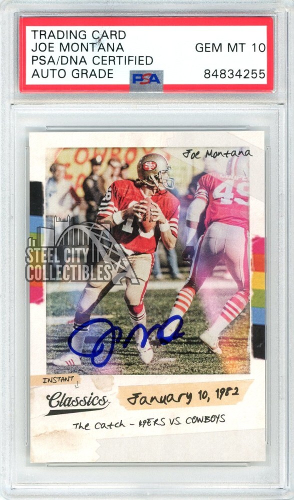 Joe Montana 2018 Panini Classics Autograph Card #8 PSA/DNA 10