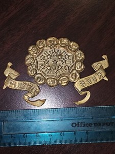 1860s Army Civil War New York State Shako Dress Helmet Infantry 4" Plate L@@K!!!