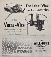 The Versa-Vise Ideal for Gunsmiths Orrville OH Will-Burt Vintage Print Ad 1952