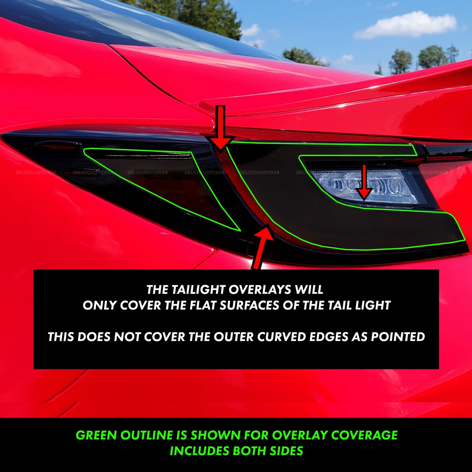 Fits 20222024 BRZ Gr86 SMOKE Tail Light C Ppf Rear Reflector Tint