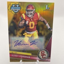 2023 Bowman University Chrome True Gold Refractor /50 Korey Foreman #190 Auto