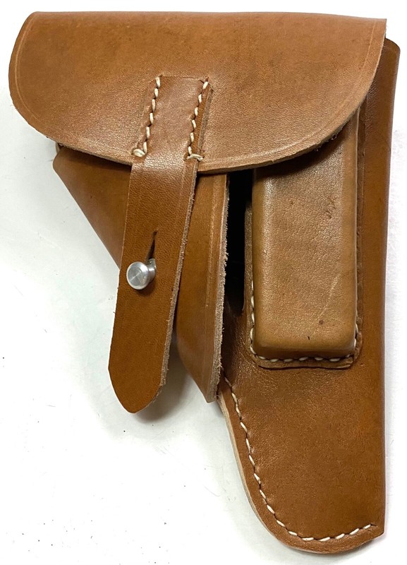  WWII GERMAN 9MM PPK NATURAL LEATHER PISTOL HOLSTER