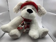 Christmas Puppy Dog Plush Joey Stuffed Animal Holiday Winter Hat Scarf 15  