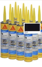 12 Pack Sikaflex 1A Polyurethane Construction Sealant Caulk, Black In Date