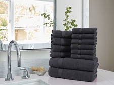 12 Piece Towels Sets Terry Cotton, 2 Bath Towels, 4 Hand Towels, 6 Washcloths