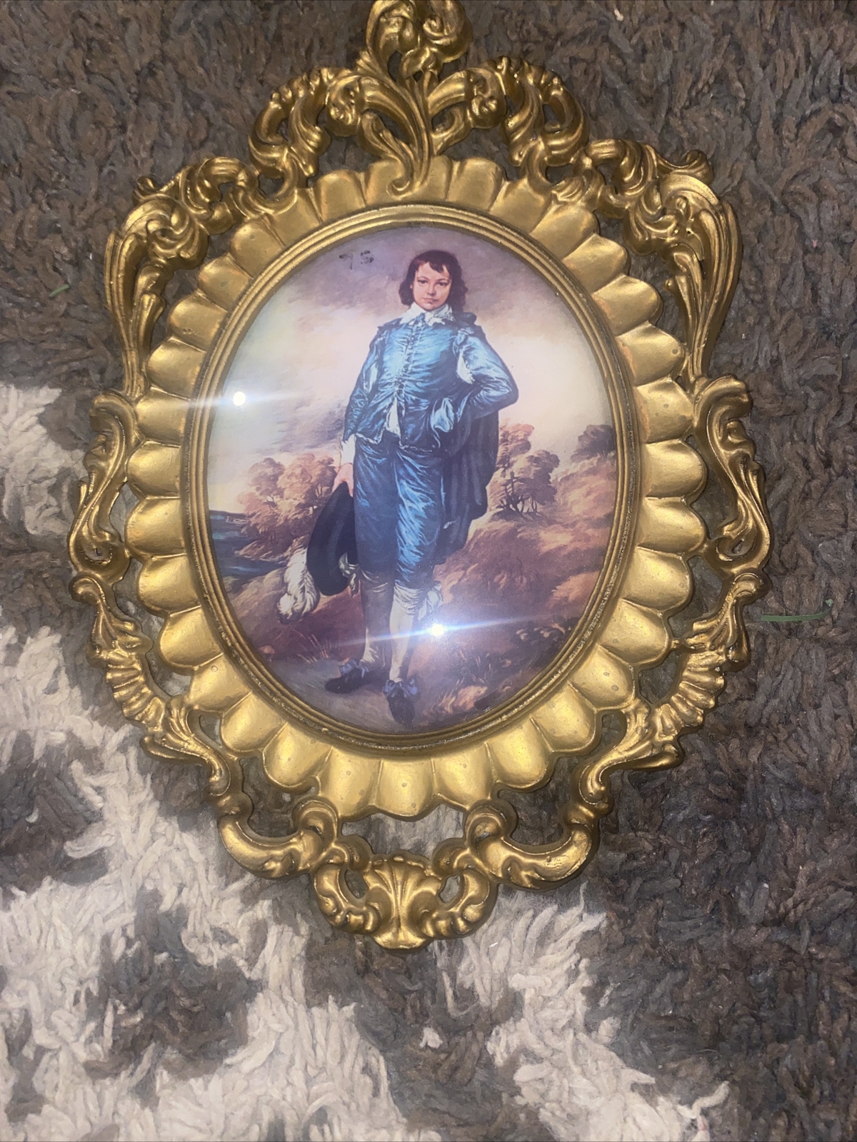 Vtg Ornate Gold Frame Made In Italy Mod Depose Blue Boy | eBay