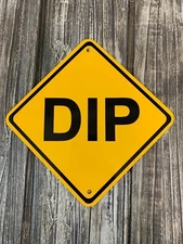 DIP Metal Caution Yellow Road Sign 6"x6" (NEW)