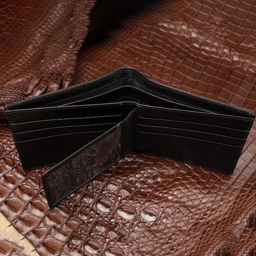 Genuine Crocodile Leather Men's Wallet Skin Bifold Wallet RFID Blocking Handmade - Picture 23 of 443