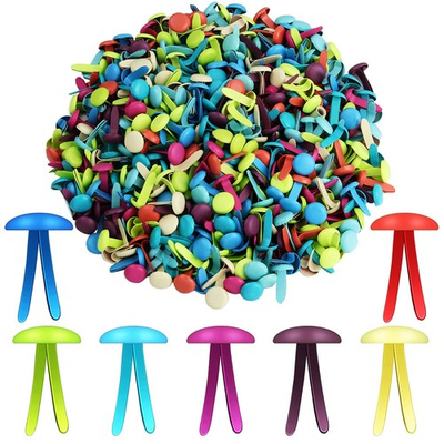 #ad Hotop 500 Pcs Brads for Paper Crafts Metal Round Brass Paper Fasteners for Craft $9.91