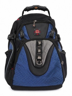 SwissGear The Maxxum Blue Gray Laptop Computer Backpack Travel School Bag