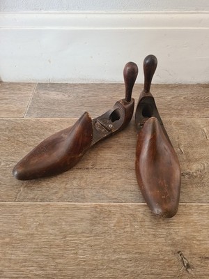 Vintage Damen Holz Schuhspanner Schuhleisten mit Scharnier und spitzer Spitze