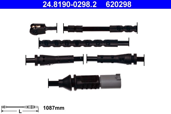 Front Left ATE 24.8190-0298.2 Warning Contact, brake pad wear for BMW