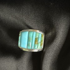 Navajo artist signed 925 Turquoise cobbleston...