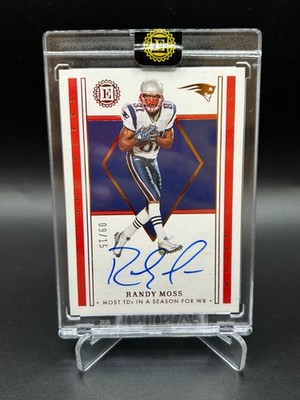 2022 ENCASED RANDY MOSS #MMRM MILESTONE MARKS AUTO /15 NEW ENGLAND PATRIOTS