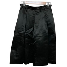 MARGARET HOWELL Knee-Length Tucked Flared Skirt, Size 2, Black Women USED