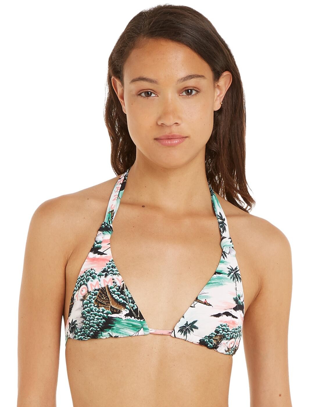 L - 14 Tommy Hilfiger TJ Heritage Triangle Bikini Top Non-Wired Swimwear